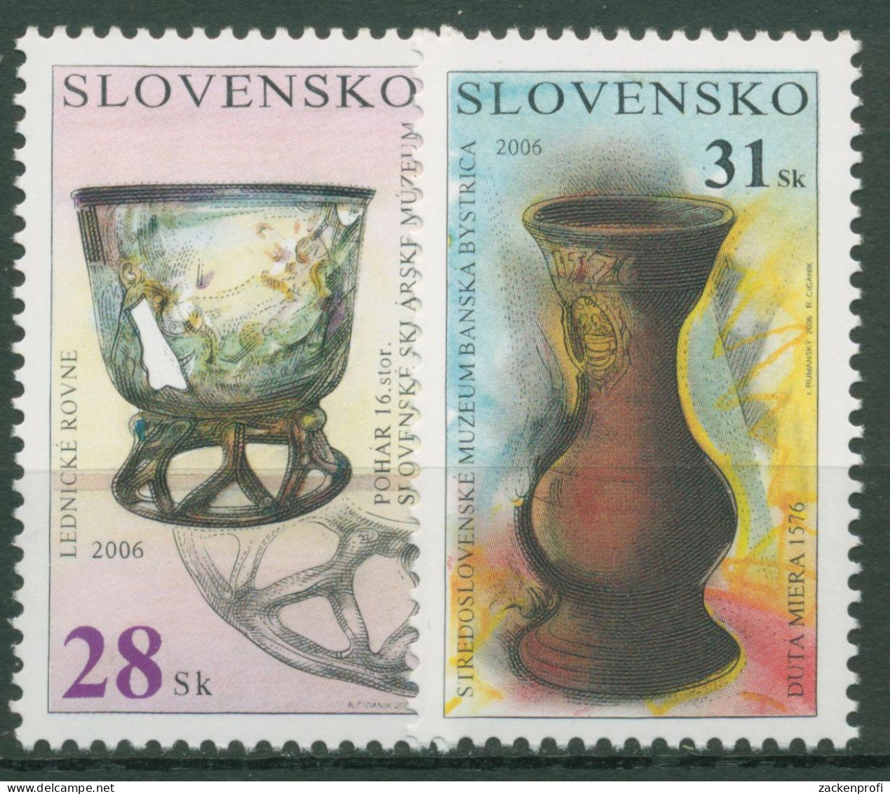 Slowakei 2006 Museumsschätze Gefäße Vase 540/41 Postfrisch - Unused Stamps