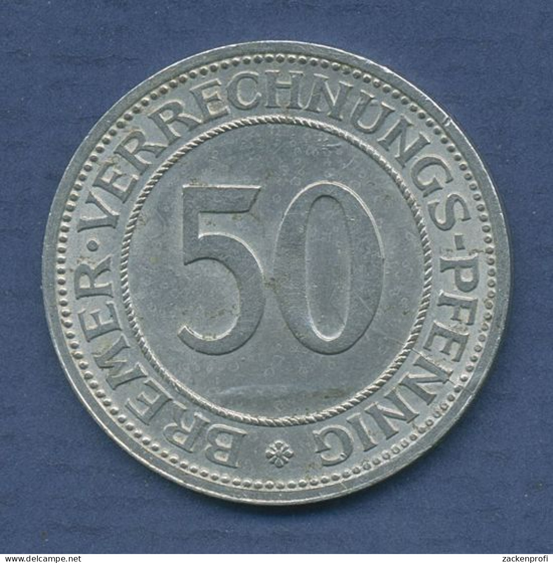 Bremen 50 Verrechnungs-Pfennig 1924, J N44 Ss-vz (m6241) - Sonstige & Ohne Zuordnung