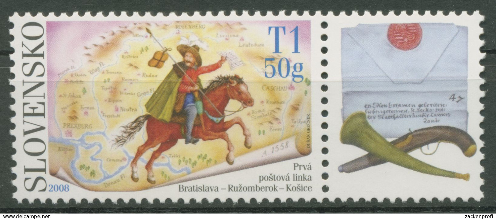 Slowakei 2008 Tag Der Briefmarke Postreiter 595 Zf Postfrisch - Unused Stamps