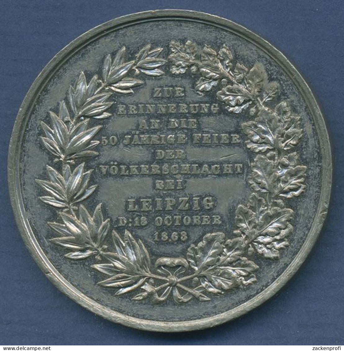 Leipzig 1863 Zinnmedaille 50 Jahre Völkerschlacht, Ss-vz (m6238) - Andere & Zonder Classificatie