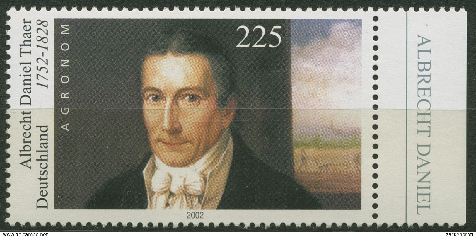 Bund 2002 Albrecht Daniel Thaer, Raster 75/15 Mit Rand, 2255 II Postfrisch - Nuovi