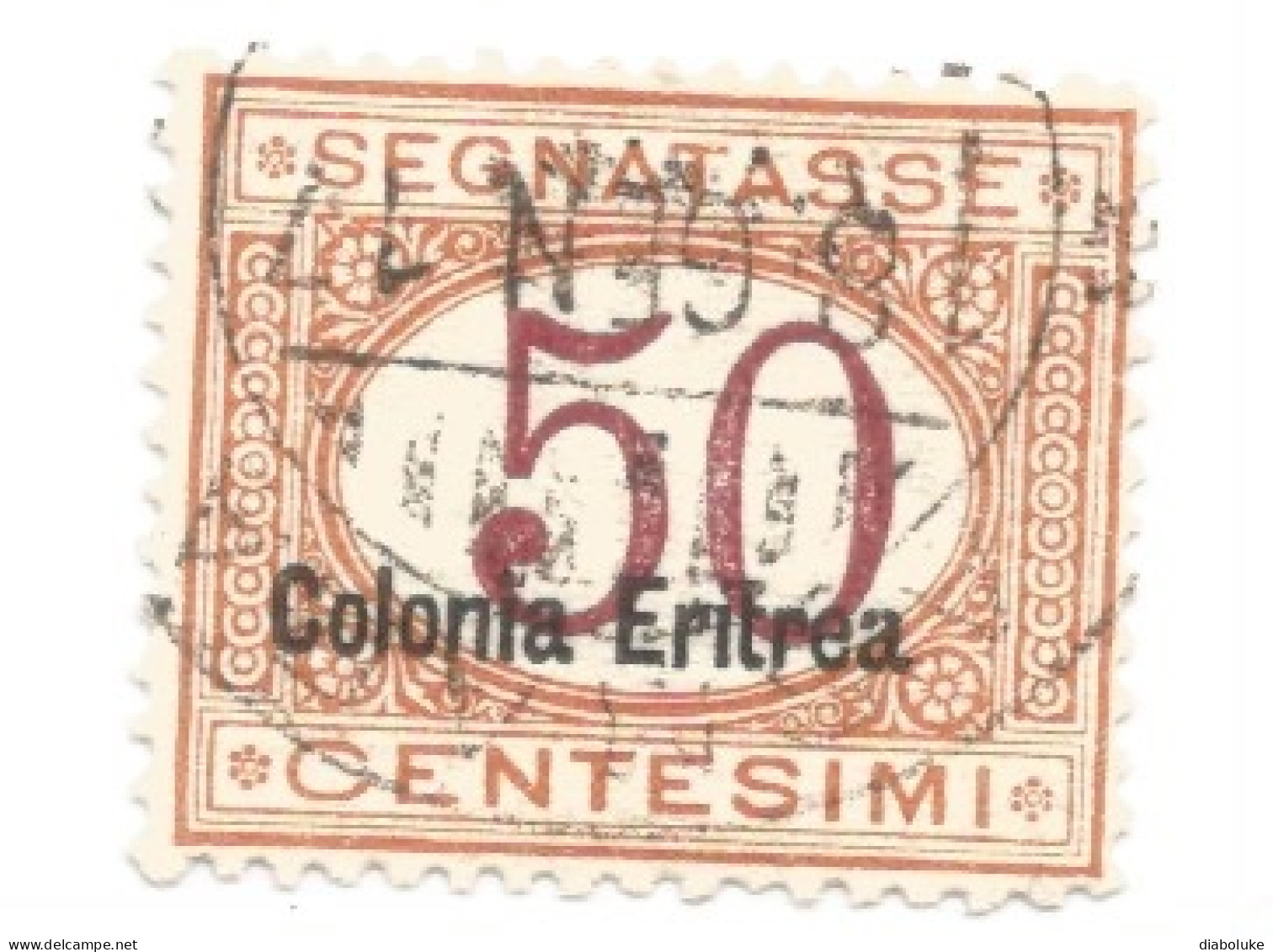 (COLONIE E POSSEDIMENTI) 1928, ERITREA, SEGNATASSE, 50c - 1 Francobollo Usato (CAT. SASSONE N.17) - Erythrée
