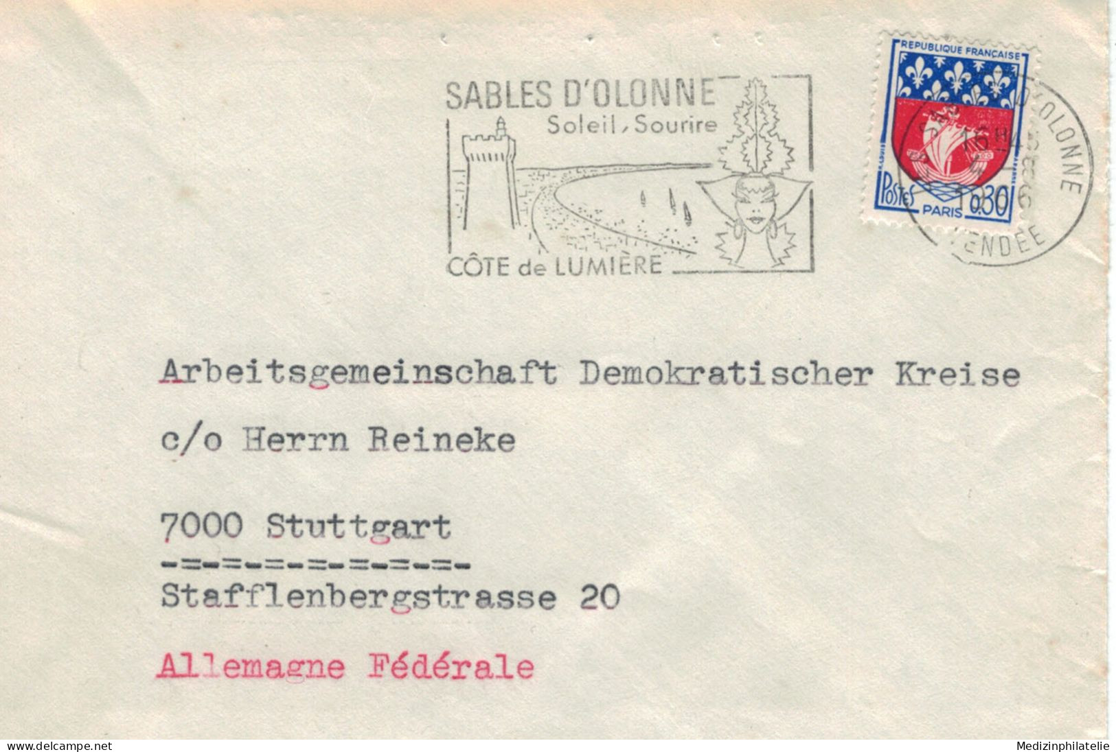 Sables D'Olonne Soleil Sourire - Cote De Lumiere - Turm Strand Theater - Wappen Paris - Covers & Documents