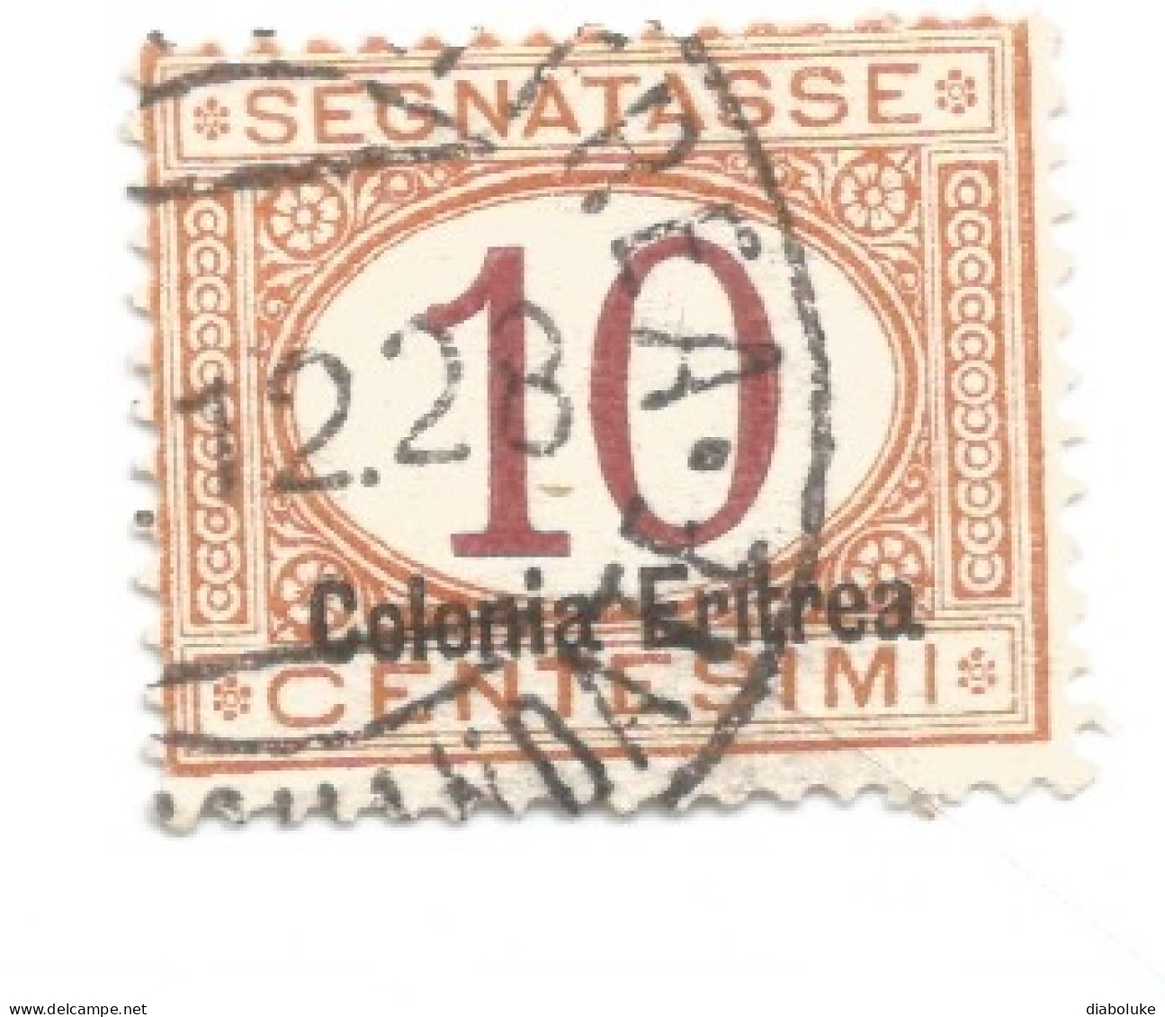 (COLONIE E POSSEDIMENTI) 1928, ERITREA, SEGNATASSE, 10c - 1 Francobollo Usato (CAT. SASSONE N.15) - Erythrée