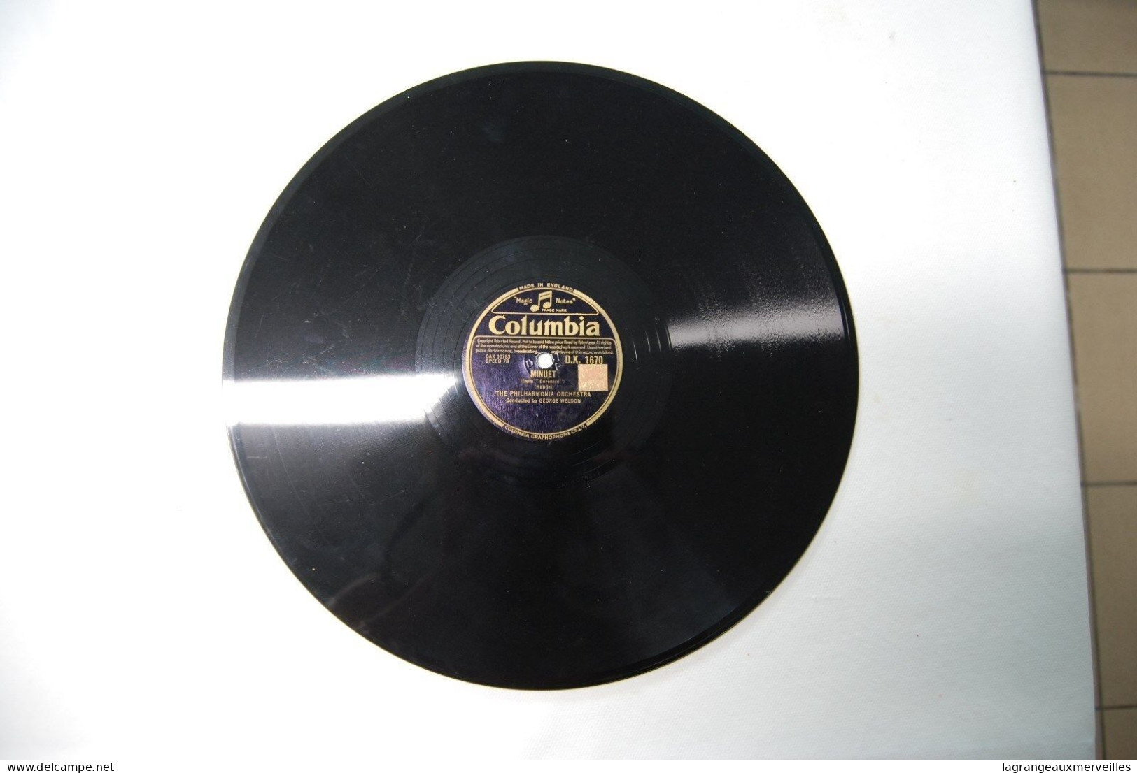 Di2 - Disque Gramophone Columbia - Minuet - 78 Rpm - Schellackplatten