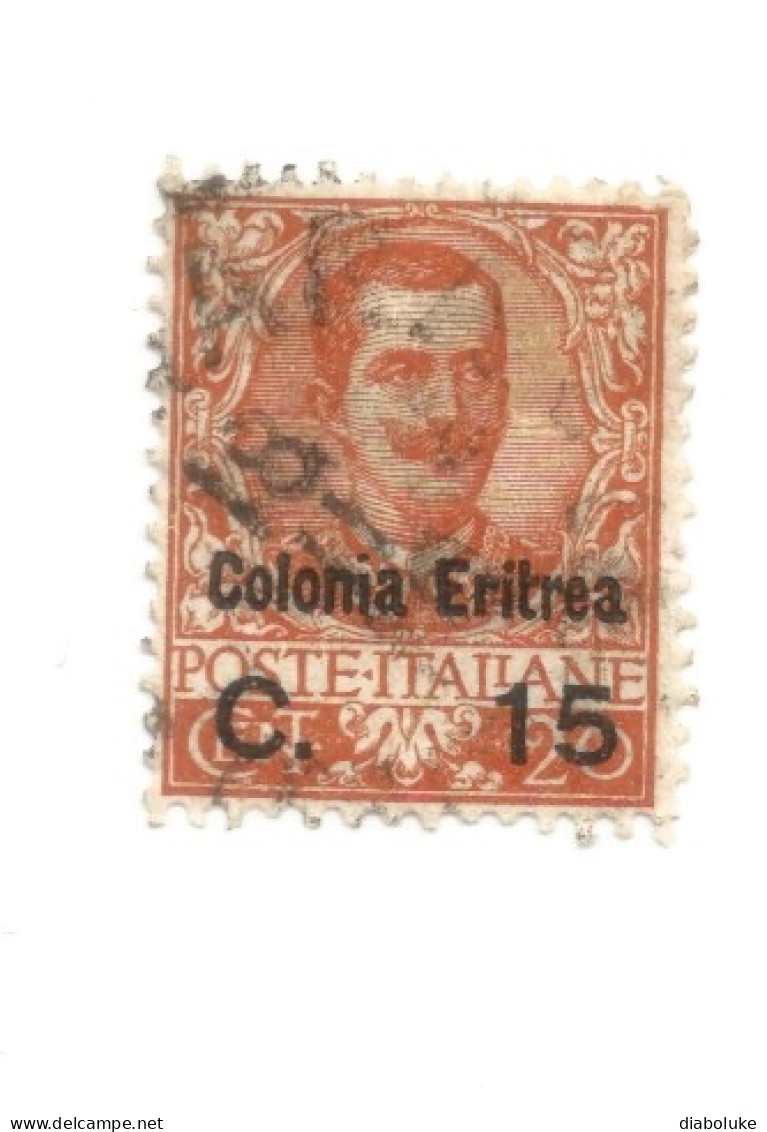 (COLONIE E POSSEDIMENTI) 1928, ERITREA, SOPRASTAMPATI, 15 Su 25c - 1 Francobollo Usato (CAT. SASSONE N.30) - Erythrée