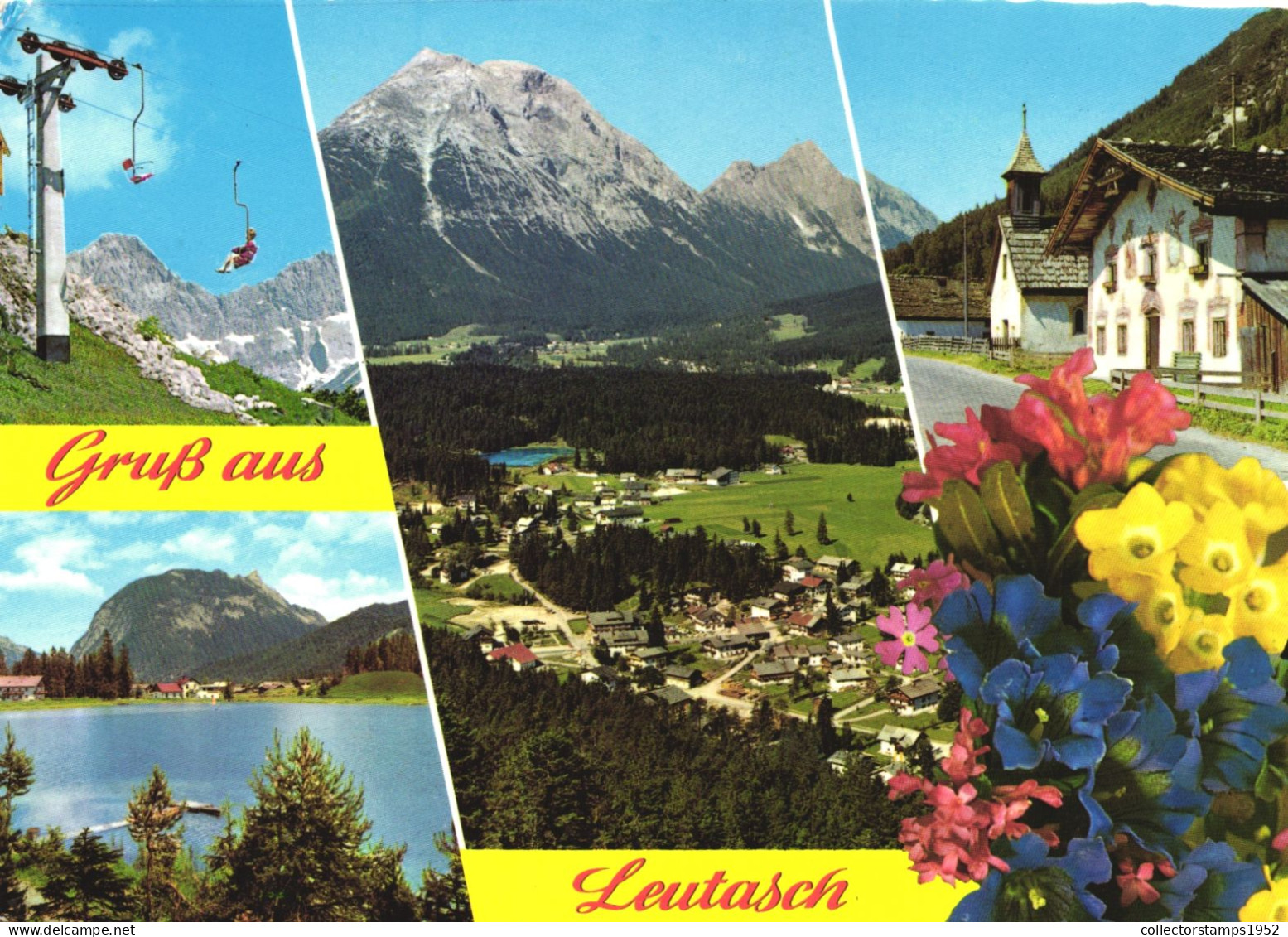 LEUTASCH, TIROL, MULTIPLE VIEWS, ARCHITECTURE, SKI LIFT, MOUNTAIN, LAKE, AUSTRIA, POSTCARD - Leutasch