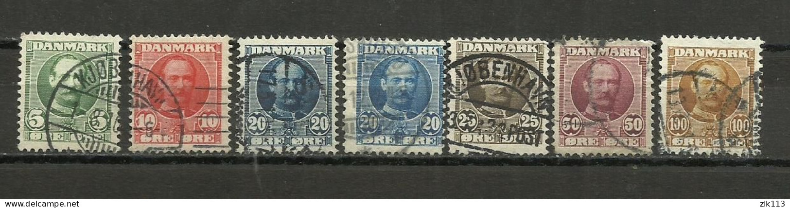 DENMARK  1907 - MI. 53/9,  USED - Oblitérés