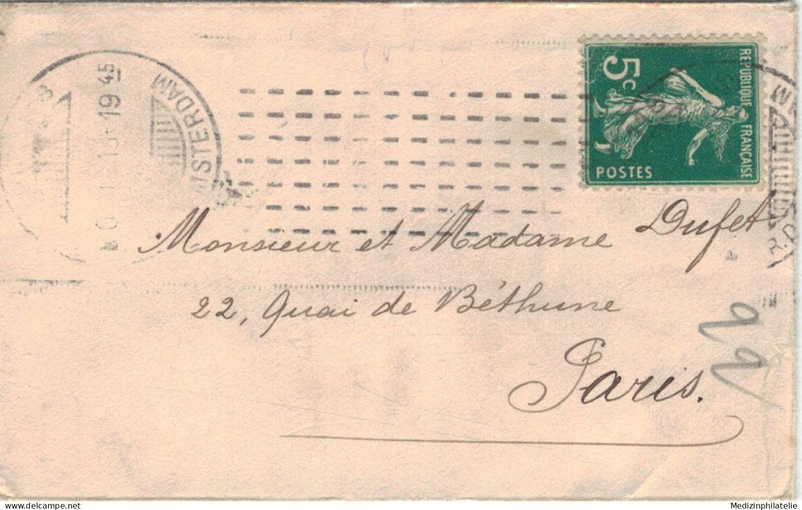 Damenbrief 1913 > Paris - 1906-38 Semeuse Con Cameo