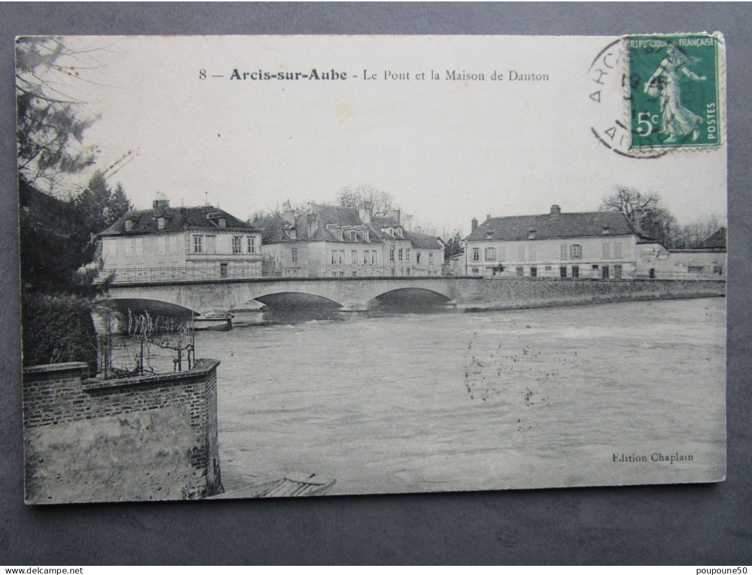 CPA 10 Aube ARCIS SUR AUBE  -  Le Pont Et La Maison De DANTON  Timbré Vers 1910 - Arcis Sur Aube