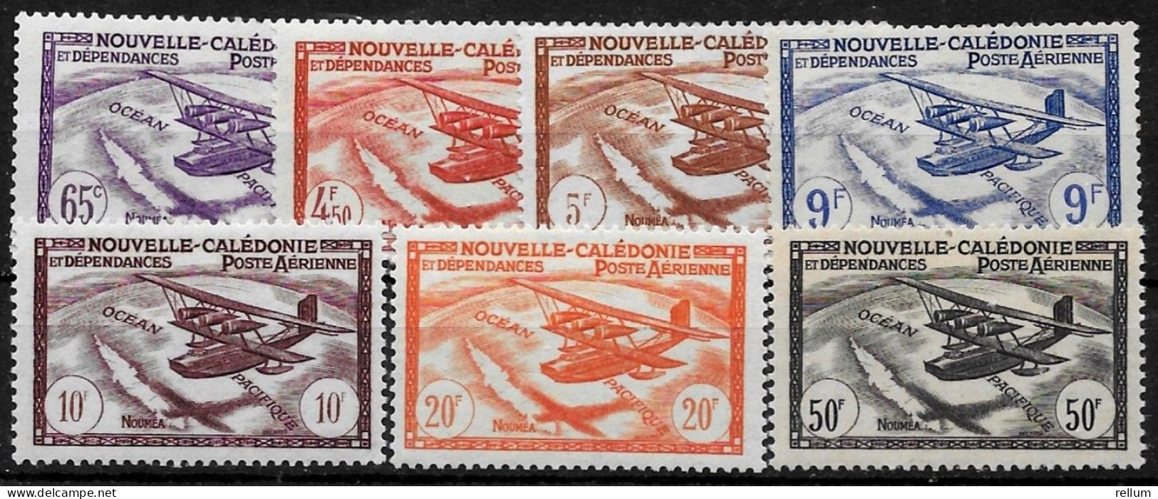 Nouvelle Calédonie 1942 - Yvert N° PA 39/45 - Michel N° 289/295 ** (+20%) - Neufs