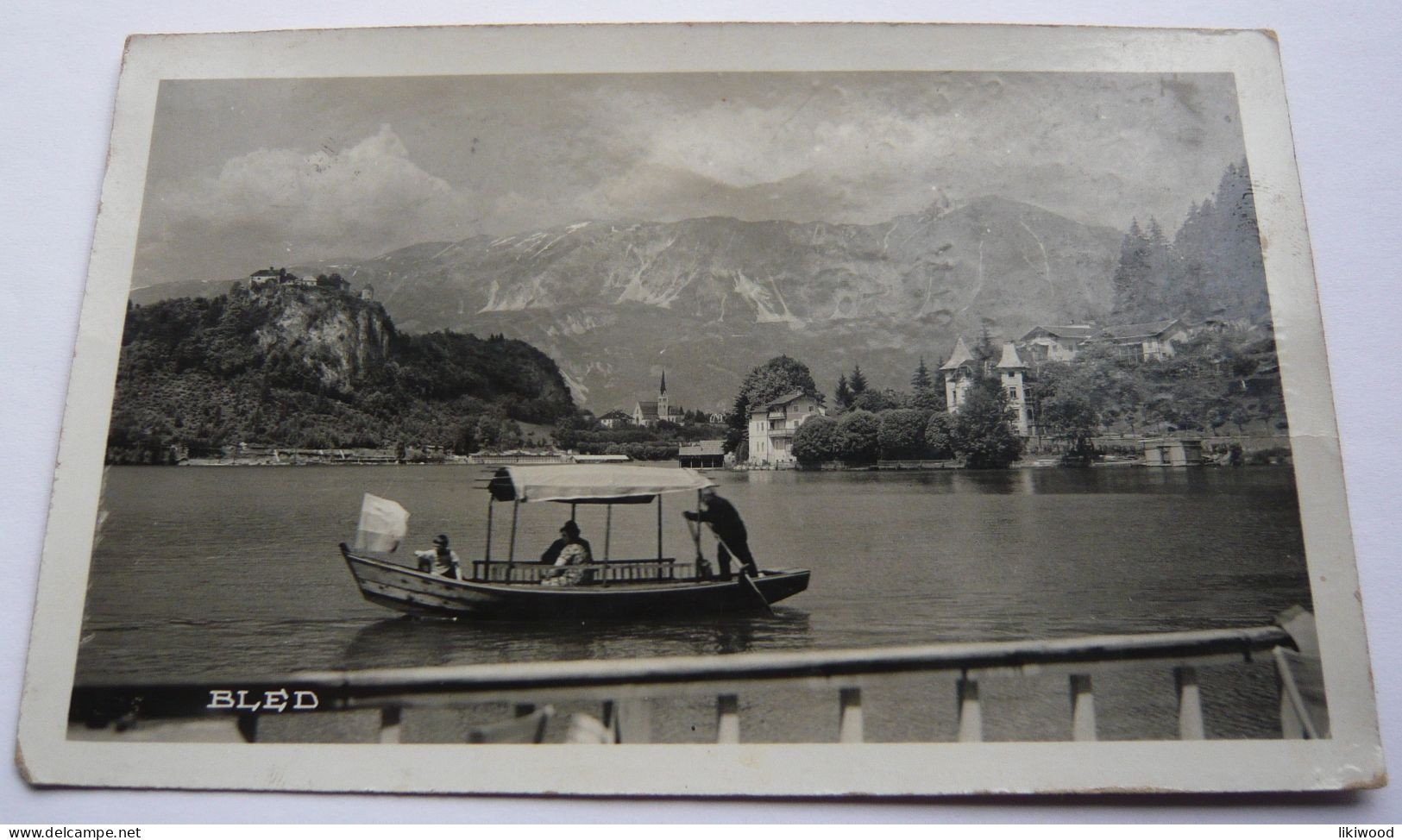 Group of People in a boat on a lake - Bled 1936