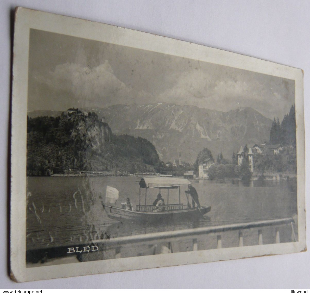 Group of People in a boat on a lake - Bled 1936