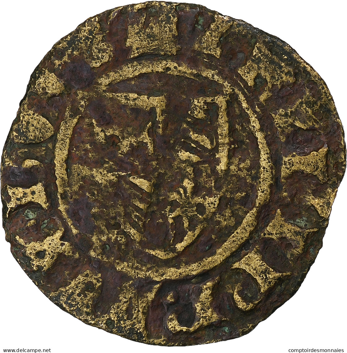 Pays-Bas Bourguignons, Philippe Le Hardi, Double Mite, 1384-1404, Cuivre, TB - Other & Unclassified