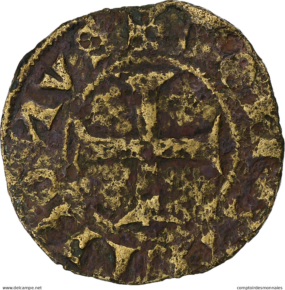 Pays-Bas Bourguignons, Philippe Le Hardi, Double Mite, 1384-1404, Cuivre, TB - Sonstige & Ohne Zuordnung