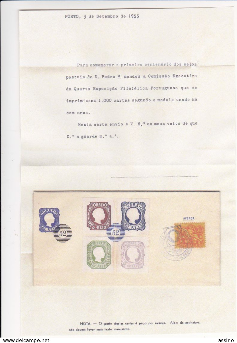 Portugal - Marcofilia   Carta - 3 Set - 1955  Primeiro Centenário De D. Pedro V - Poststempel (Marcophilie)