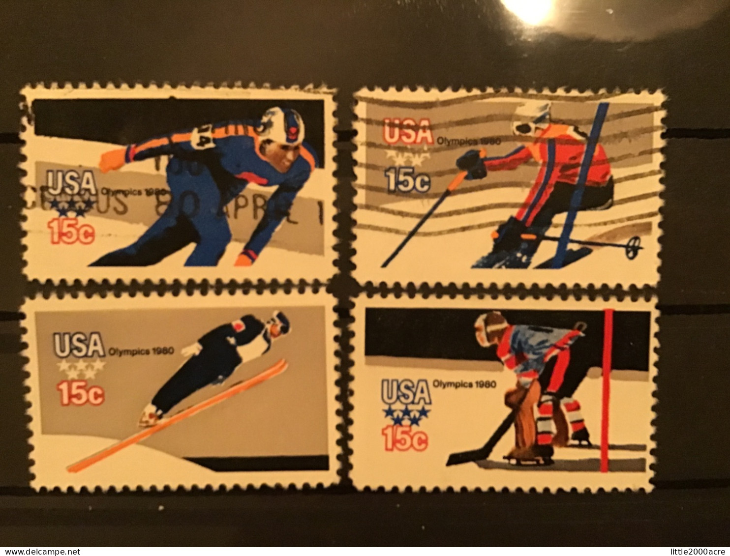 United States 1980 Winter Olympic Games Used SG 1778-81 Sc 1795-8 Mi 1411-4 Yv 1263-6 - Usati