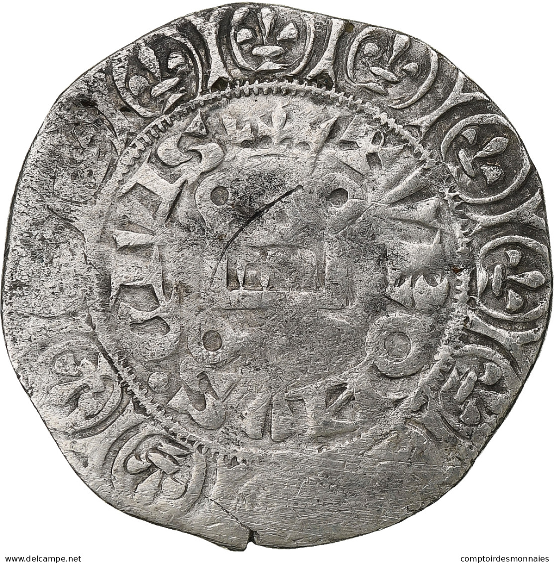 France, Philippe VI, Gros à La Queue, 1348-1350, Billon, TB+, Duplessy:265 - 1328-1350 Filippo VI Il Fortunato