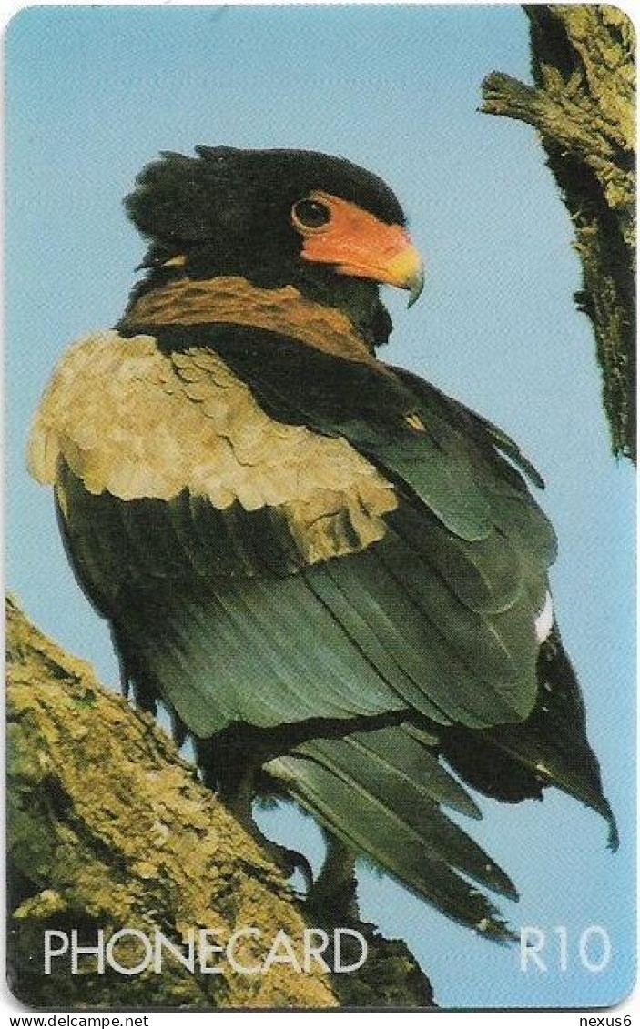 S. Africa - Telkom - Birds Of Prey - Bateleur Eagle, Cn. Dashed Ø, Thin, 10R, 1994, 150.000ex, Used - Afrique Du Sud