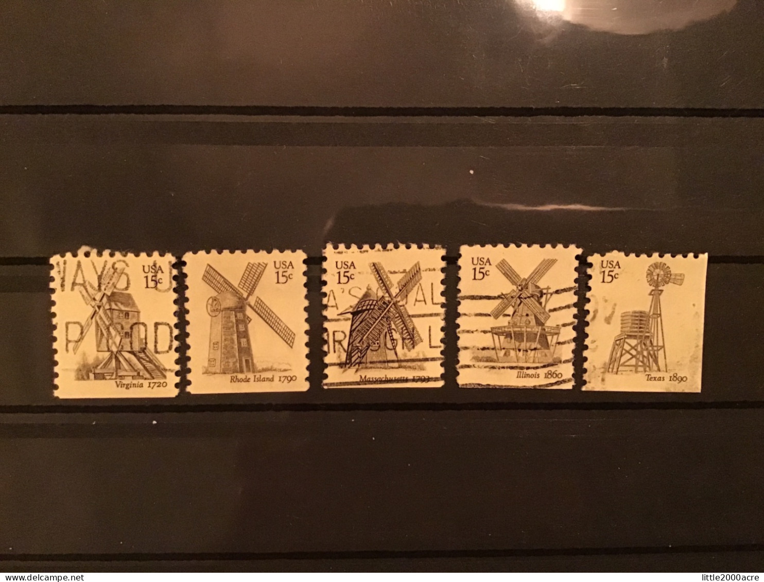 United States 1980 Windmills Booklet Stamps Used SG 1782-6 Sc 1738-42 Mi 1415-9 Yv 1268-72 - Usados