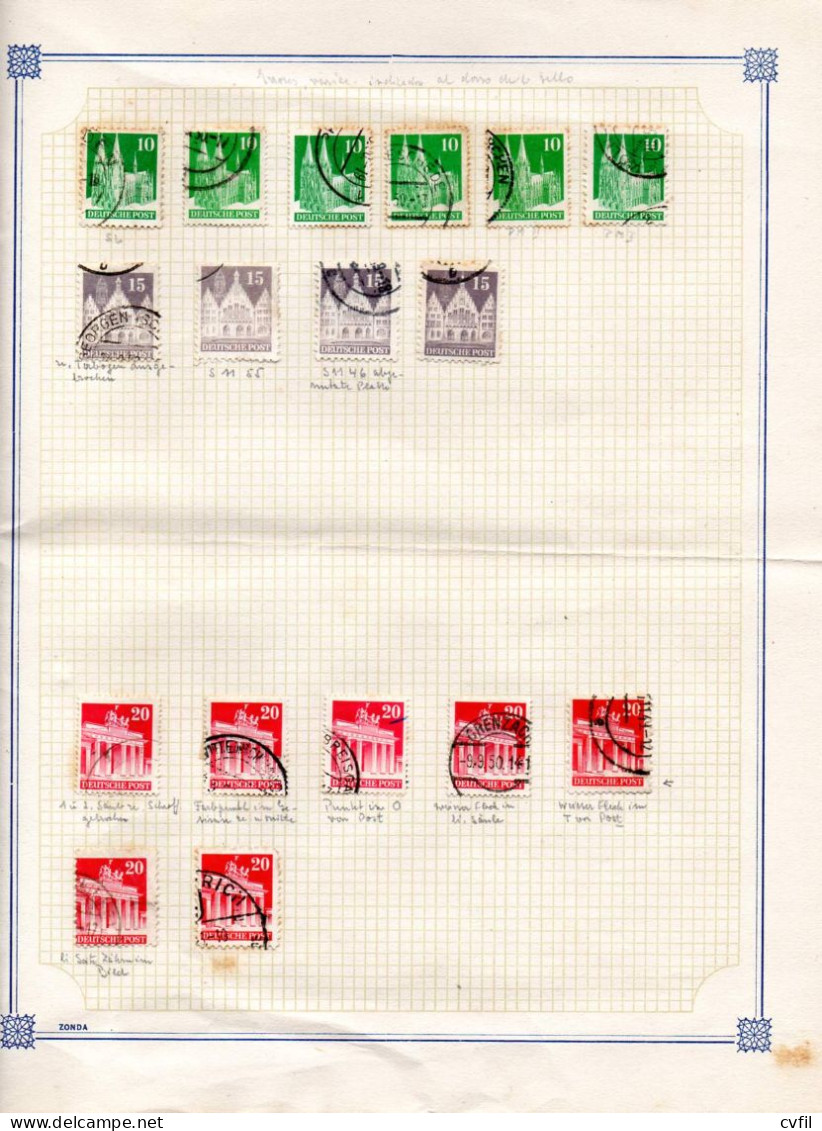 GERMANY AAS Zone 1948. Selection Of Varieties Of The Bauten Series. 108 Used Stamps. - Usados