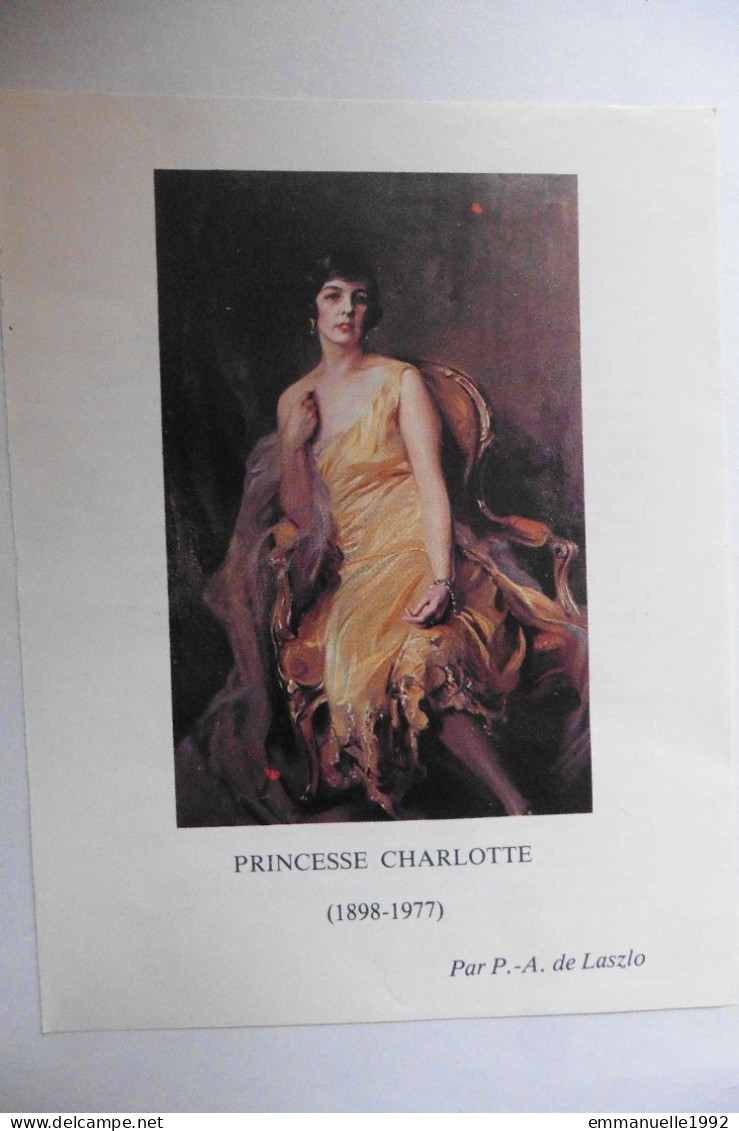 Fiche Image Chromo Portrait Princesse Charlotte De Monaco Par Laszlo Fille Louis II - Geschichte