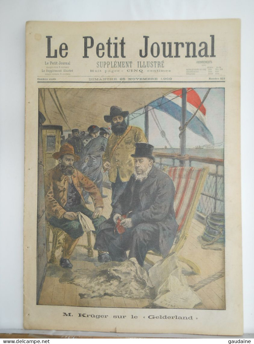 LE PETIT JOURNAL N°523 - 25 NOVEMBRE 1900 - M. KRUGER SUR LE GELDERLAND - EXPOSITION 1900 PAVILLON DE CHINE - CHINA - Le Petit Journal