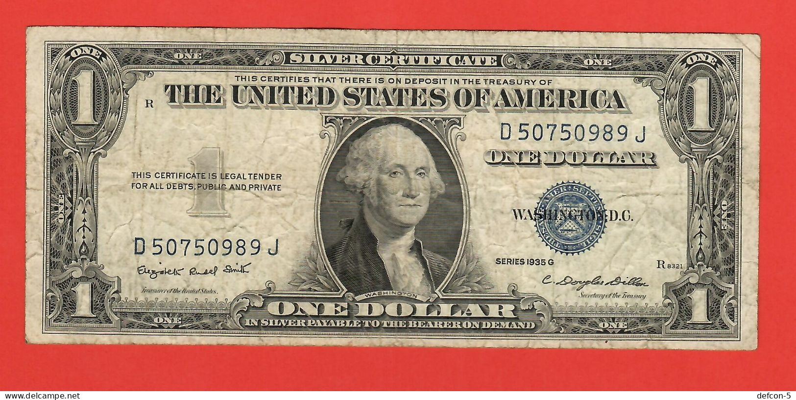 Rarität ! Silver-Certificate-Note: 1 US-Dollar [1935] > F11996046A < {$058-1SC} - Silver Certificates (1928-1957)