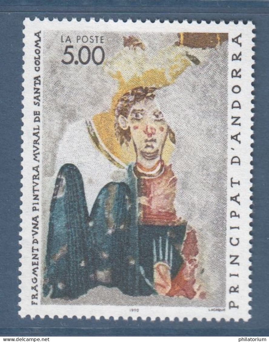 Andorre, Yv 396, Mi 417, **, Fresque De L'église De Santa Coloma - Archeologia