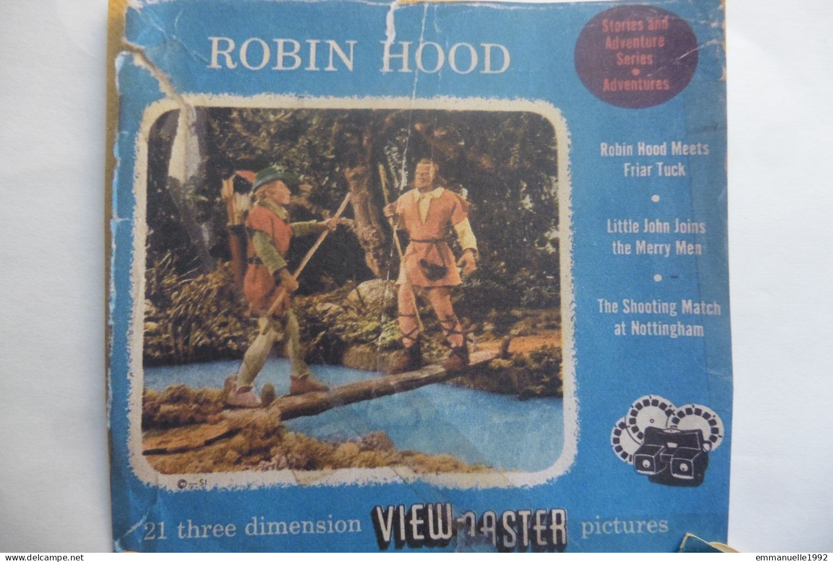 3 Disques View-Master Robin Hood Robin Des Bois 1954 3 Reels 21 Photos - Photos Stéréoscopiques