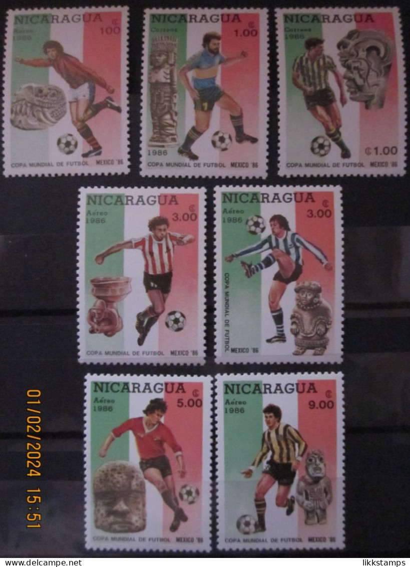 NICARAGUA ~ 1986 ~ S.G. NUMBERS 2731 - 2737. ~ FOOTBALL. ~ MNH #03504 - Nicaragua