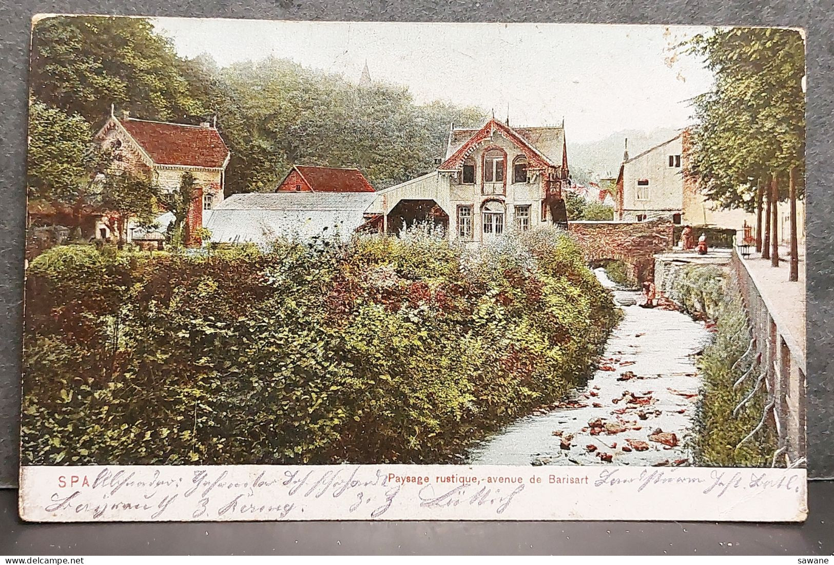 2 CARTES BELGIQUE , SPA , PAYSAGE RUSTIQUE , AVENUE DE BARISART , ALLEE DU MARTEAU , LOT 186 - Spa