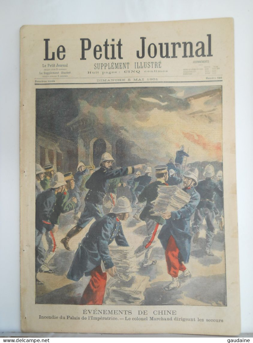 LE PETIT JOURNAL N°546 - 5 MAI 1901 - EVENEMENTS DE CHINE -INCENDIE PALAIS IMPERATRICE -CROIX DE LA VILLE DE PARIS 1870 - Le Petit Journal