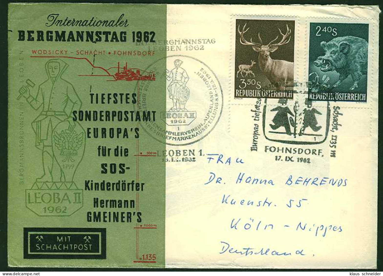ÖSTERREICH 1959 Nr 1064 Und 1065 BRIEF MIF X2A1D36 - Lettres & Documents