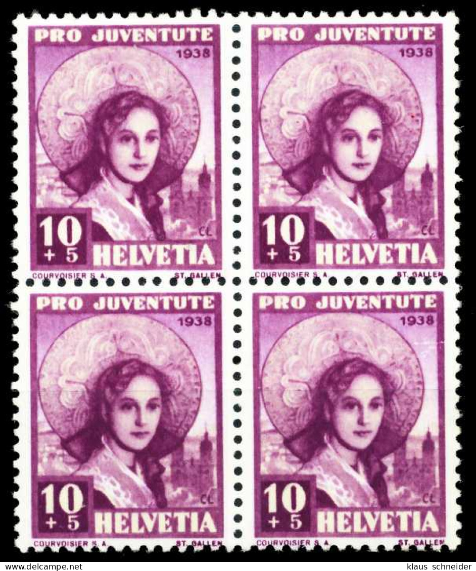 SCHWEIZ PRO JUVENTUTE Nr 332 Postfrisch VIERERBLOCK X54BC26 - Unused Stamps