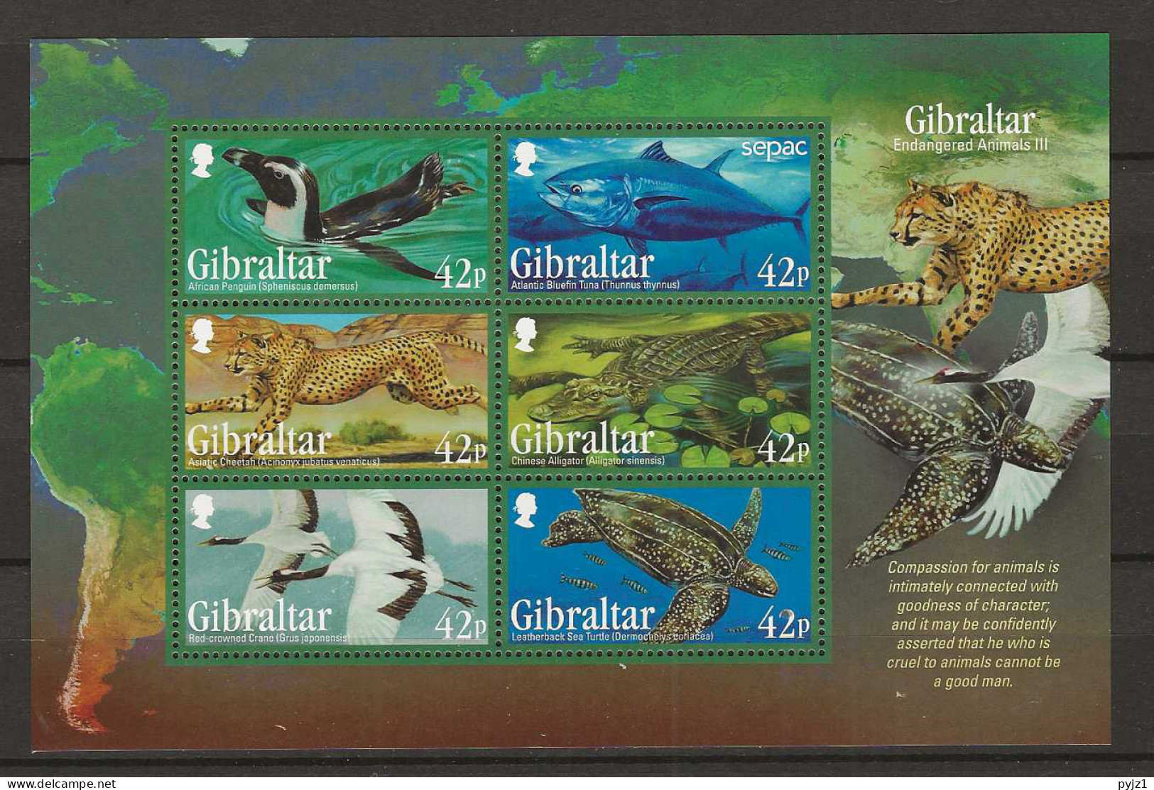 2013  MNH Gibraltar Mi Block 113 Postfris** - Gibraltar