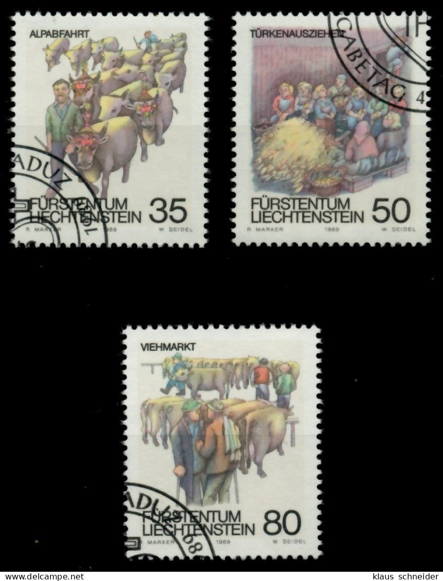 LIECHTENSTEIN 1989 Nr 971-973 Gestempelt SB49DBA - Usati