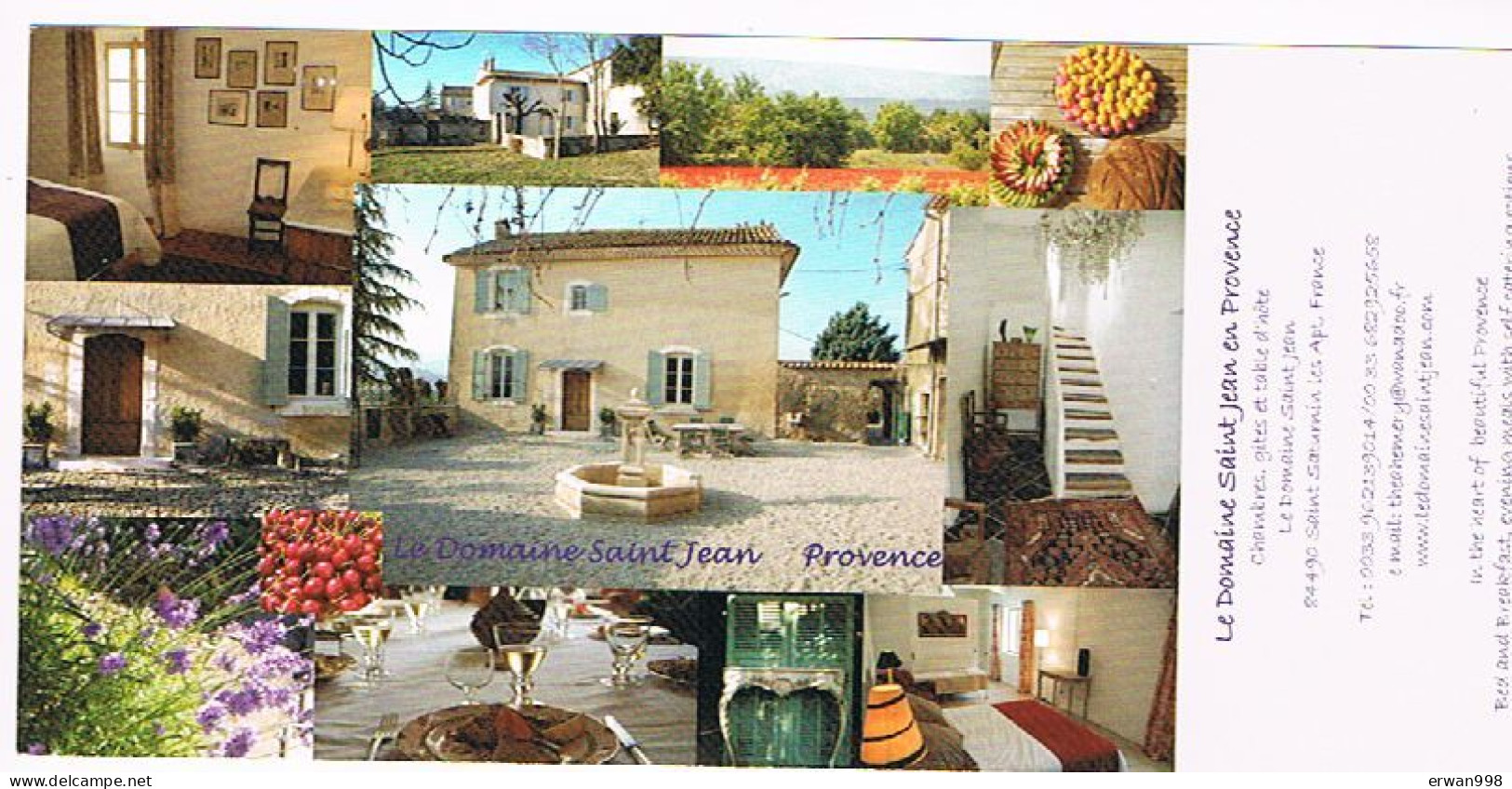 84 St SATURNIN Lès APT Carte Publicitaire Tourisme Avec Simili Timbre Mas Provençal  2 Scans   1113 - Pseudo-entiers Privés