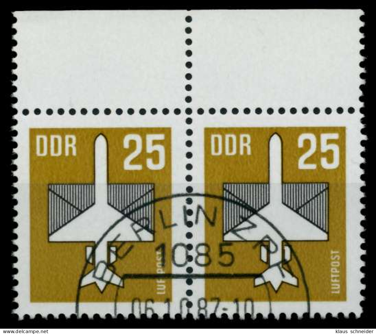 DDR DS LUFTPOST Nr 3129w Und 3129wI Gestempelt WAAGR PAAR OR X958E4A - Used Stamps