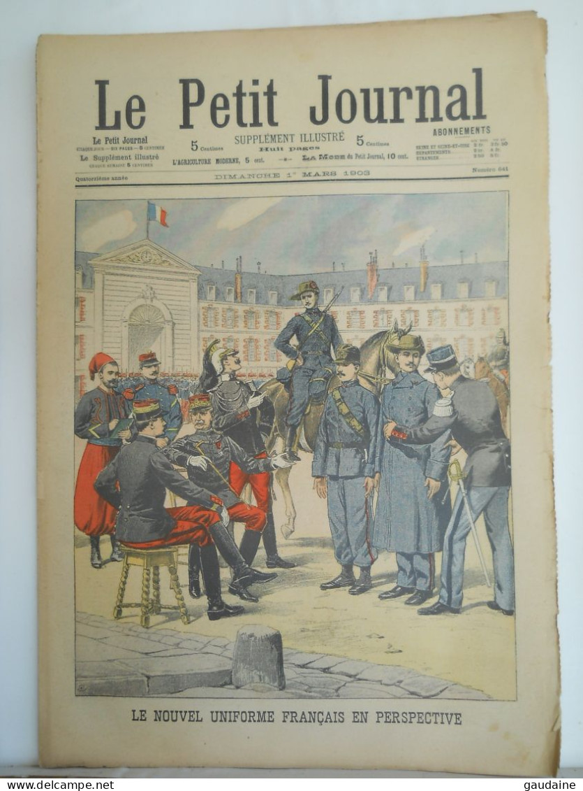 LE PETIT JOURNAL N°641 - 1 MARS 1903 - LE NOUVEL UNIFORME FRANCAIS MILITAIRE - OFFICIERS ANGLAIS - Le Petit Journal