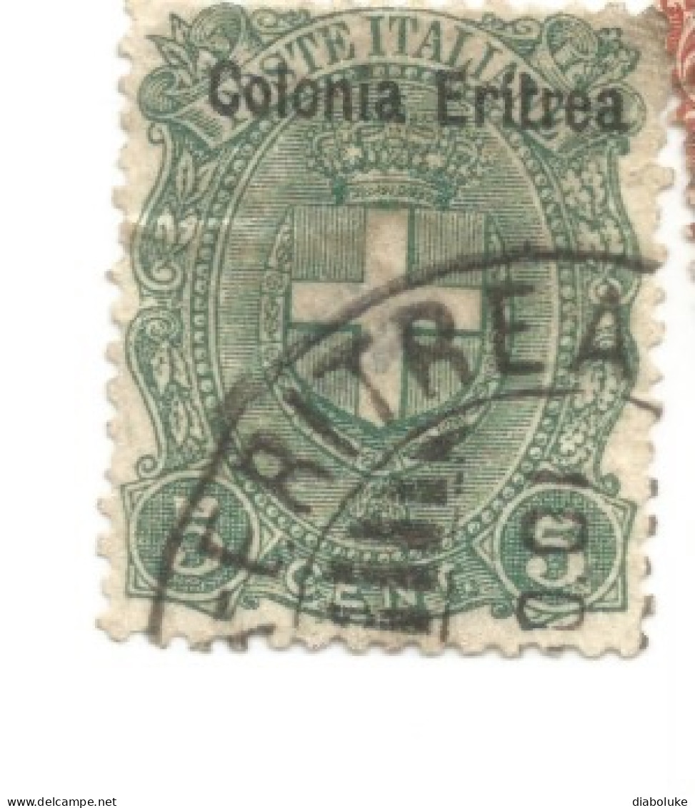 (COLONIE E POSSEDIMENTI) 1910-14, ERITREA, SOPRASTAMPATI, 5c - 1 Francobollo Usato (CAT. SASSONE N.14) - Erythrée