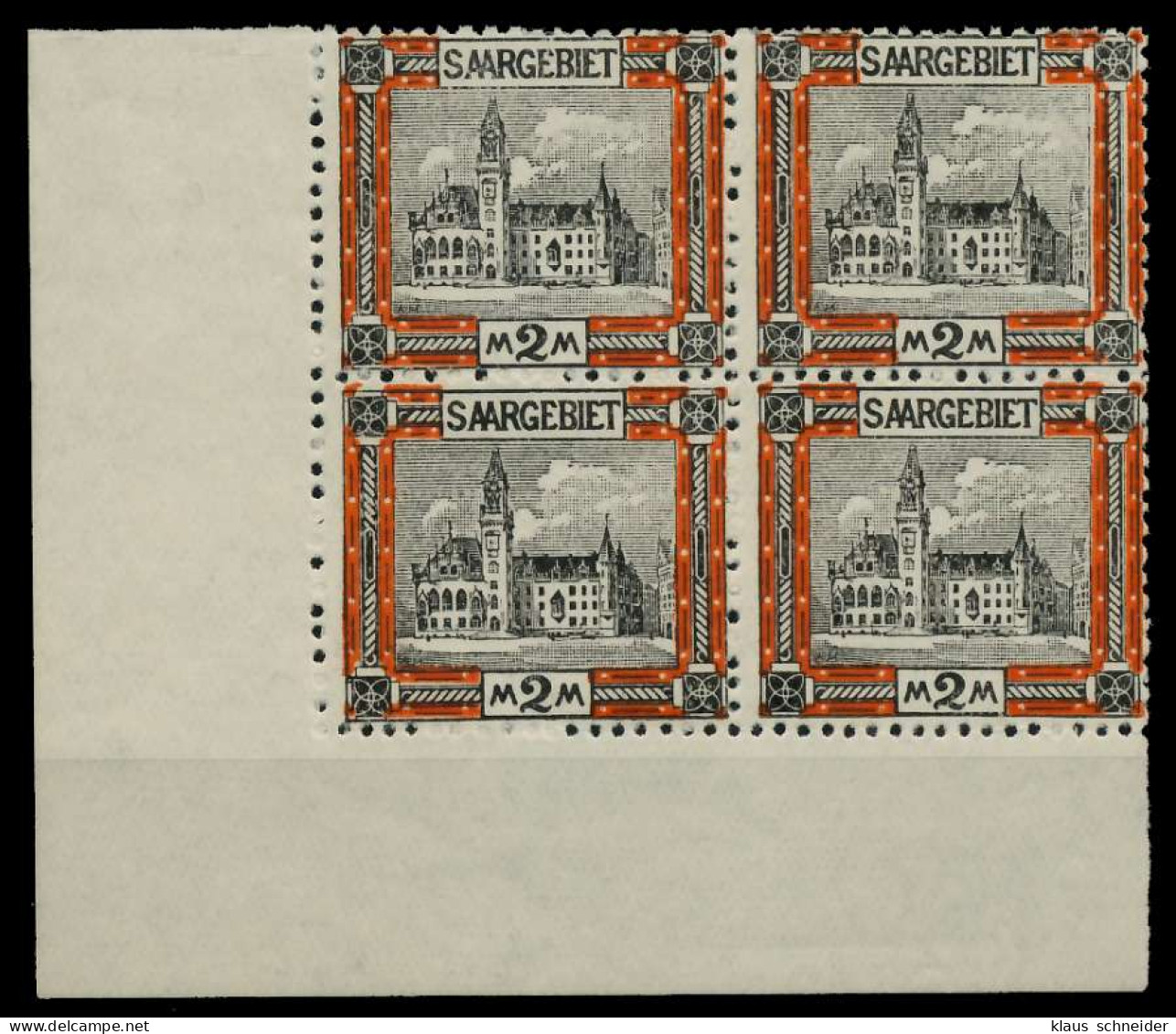 SAARGEBIET LANDS.BILD Nr 65A Postfrisch VIERERBLOCK X7883E6 - Unused Stamps