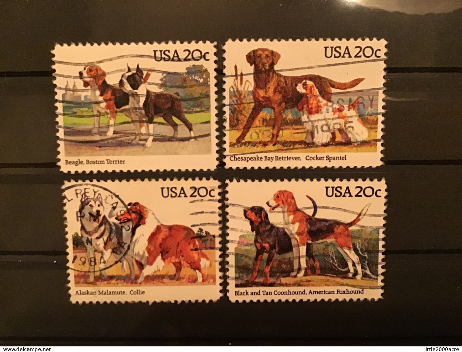 United States 1984 Dogs Used SG 2095-8 Sc 2098-101 Mi 1708-11 Yv 1546-9 - Usados