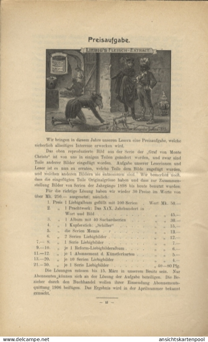 Liebig Bilder Zeitung Reklame Dreser Heft 1, Jhrg. 11, 1906 - Publicité