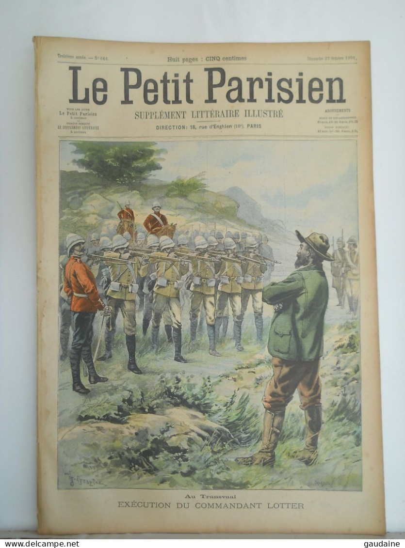 LE PETIT PARISIEN N°664 - 27 OCTOBRE 1901 – TRANSVAAL, EXECUTION DE LOTTER – CHASSE AUX SANGLIERS A TRIQUEVILLE - Le Petit Parisien