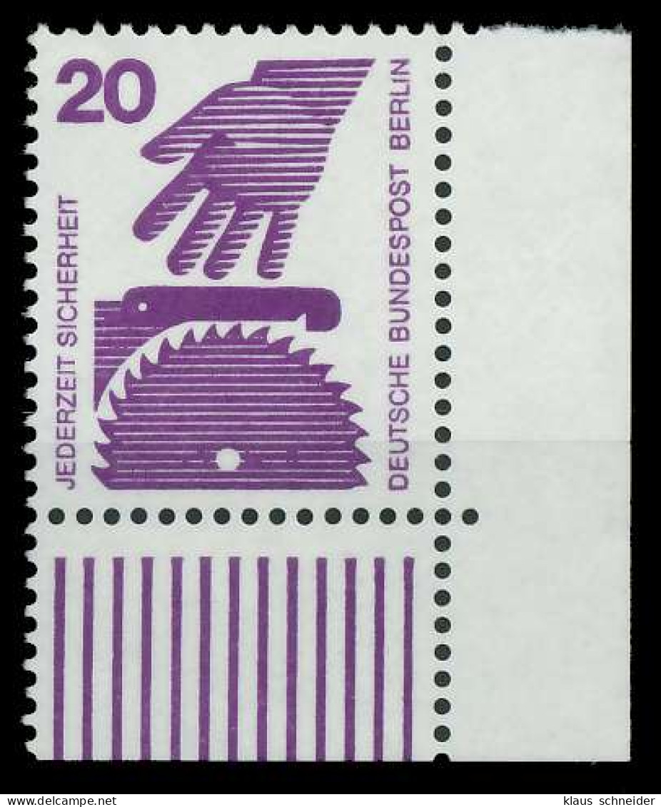 BERLIN DS UNFALLV Nr 404 Postfrisch ECKE-URE X8ED35E - Unused Stamps
