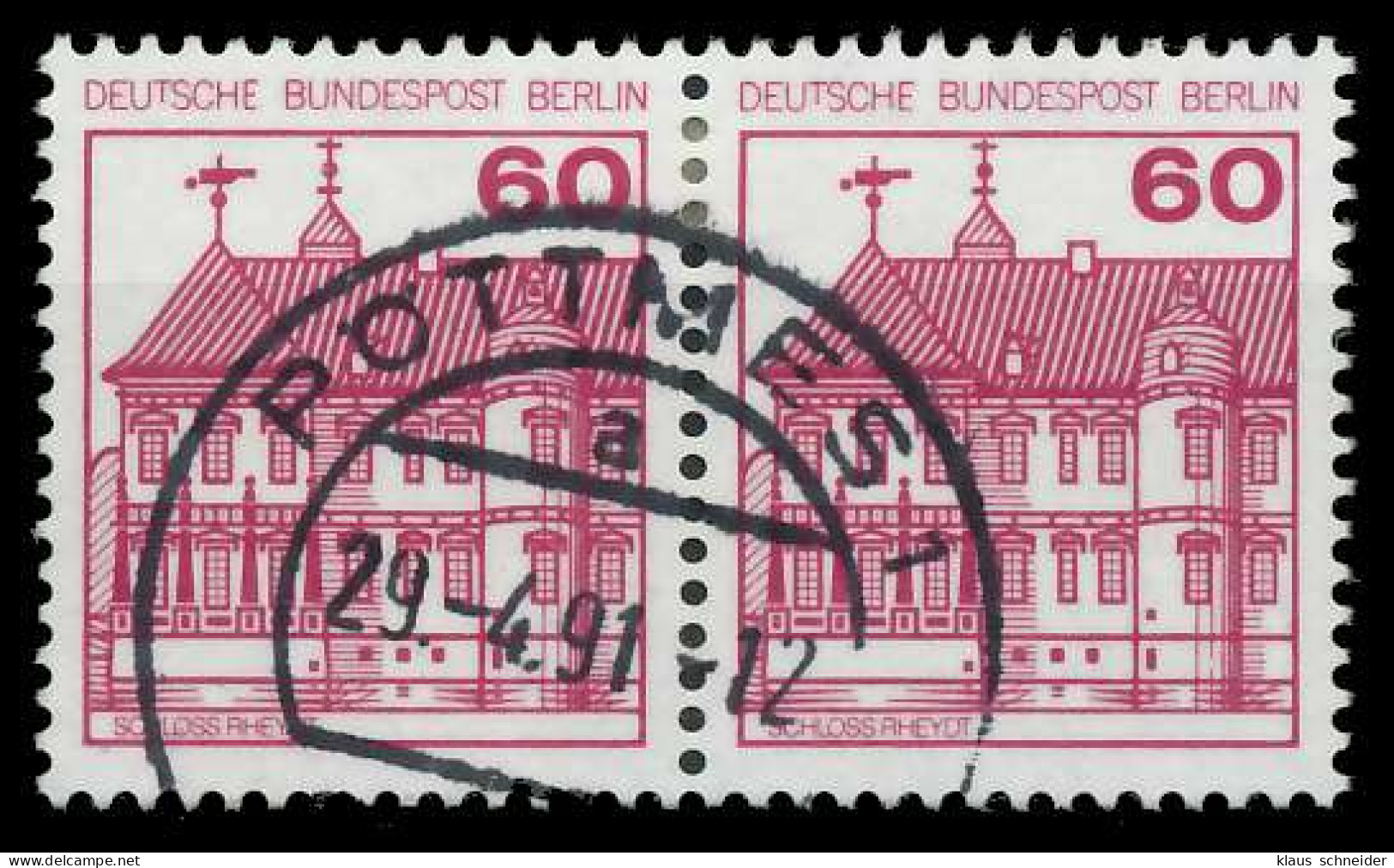 BERLIN DS BURGEN U. SCHLÖSSER Nr 611A Gestempelt WAAGR P X8F14D2 - Used Stamps