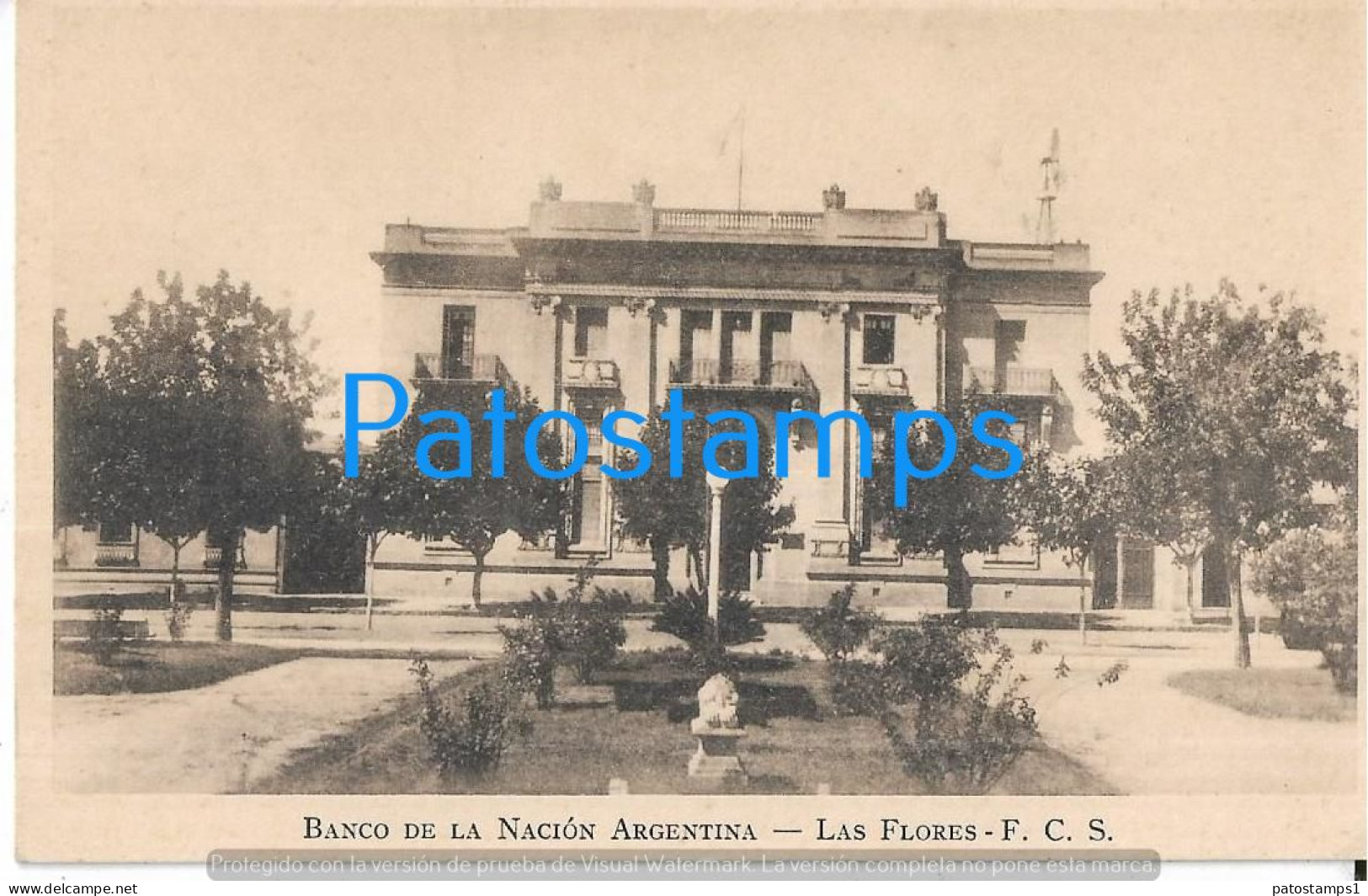 227390 ARGENTINA BUENOS AIRES LAS FLORES BANK BANCO DE LA NACION POSTAL POSTCARD - Argentina