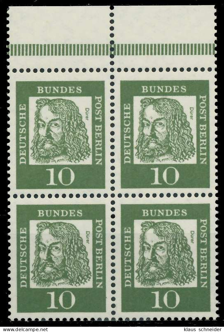 BERLIN DS BED. DEUTSCHE Nr 202P Postfrisch VIERERBLOCK X906CC2 - Unused Stamps