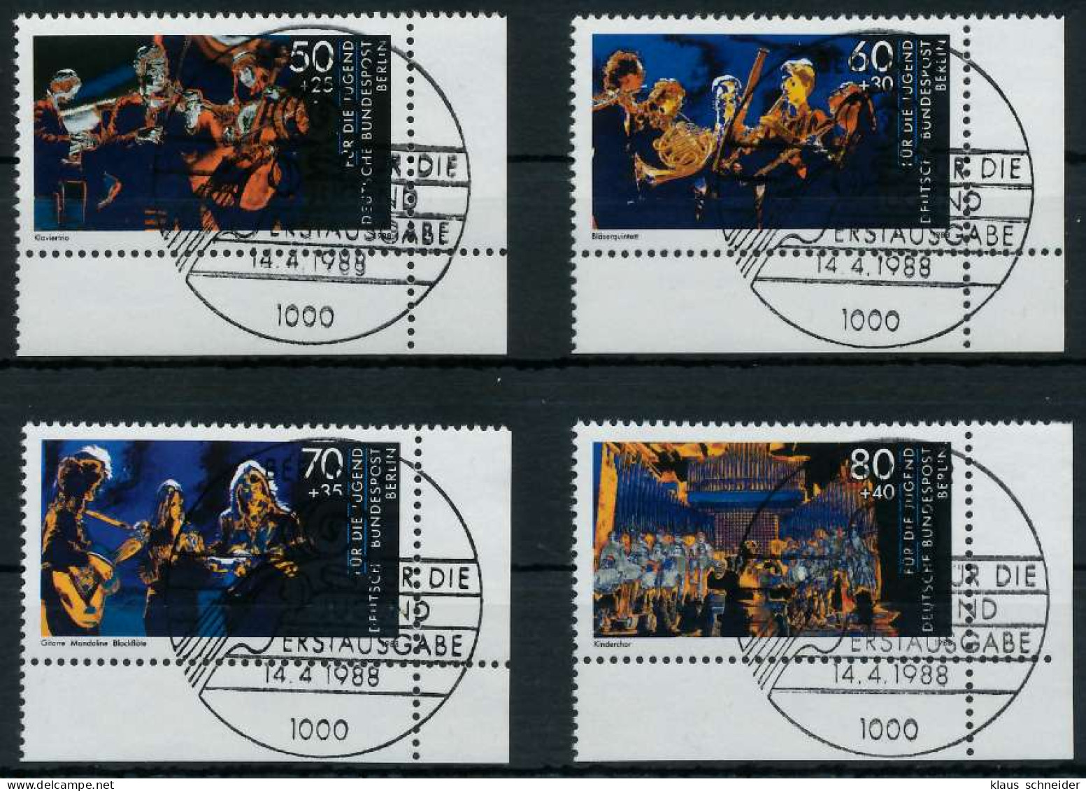 BERLIN 1988 Nr 807-810 ESST Zentrisch Gestempelt ECKE-URE X91514E - Oblitérés